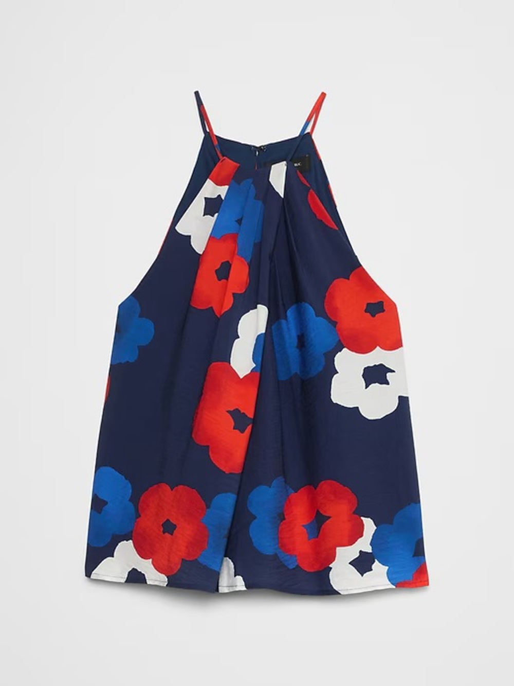 Cut-in Pleated Halter Top in painted floral
